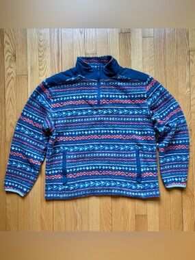 Chubbies Men’s 1/4 Zip Long Sleeve The Trail Mix Quilted Large Blue Unique
